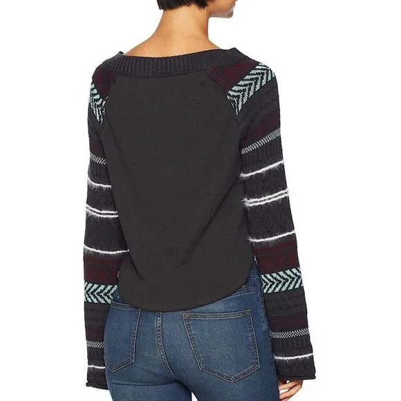 Free People Thermal Size S NEW Fairground Thermal Long Sleeve Top Multicolor - Picture 2 of 9
